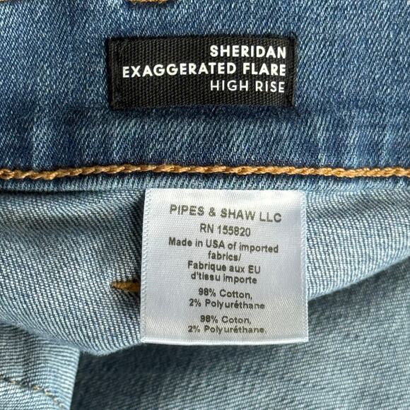 Veronica Beard Sheridan Exaggerated Flare High Rise Jeans Keystone Blue Size 20 - Picture 10 of 13